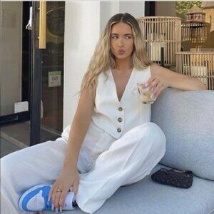 Zara Linen Vest & Trousers Set